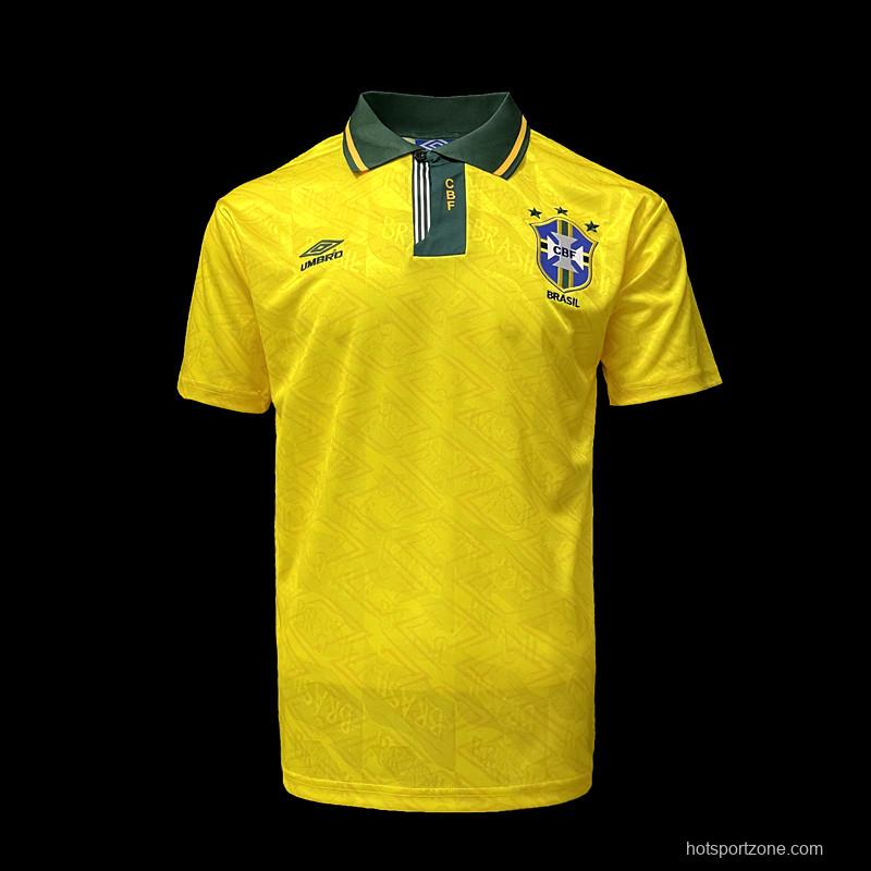 Retro 91/93 Brazil Home Soccer Jersey
