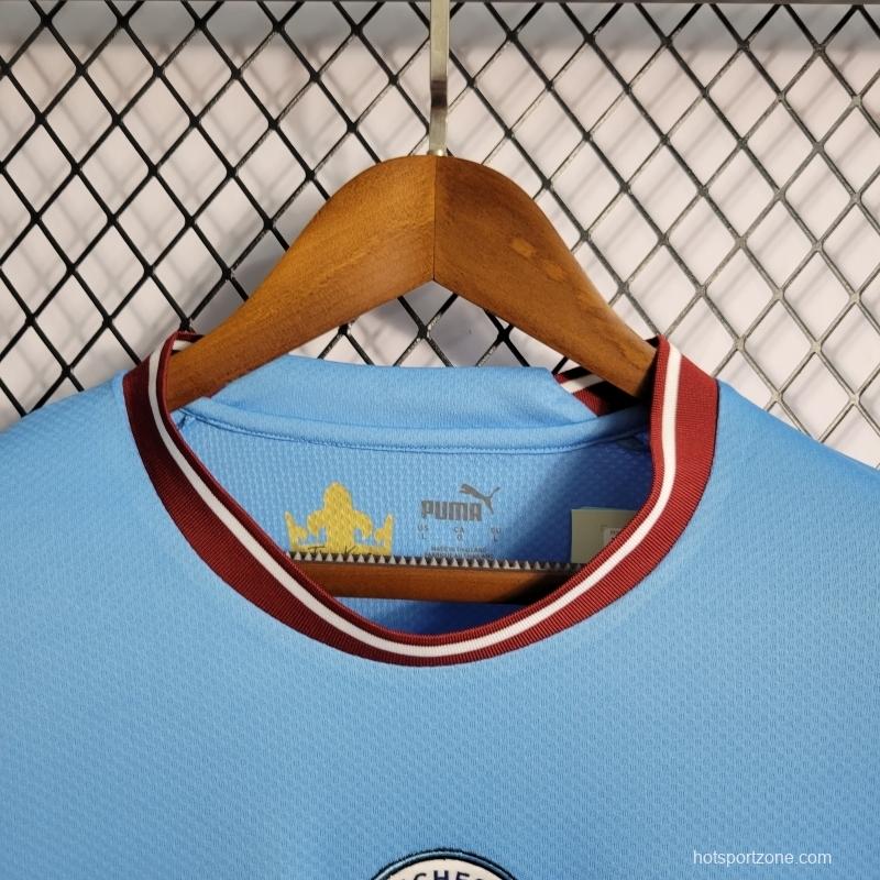22/23 Manchester City Home Long Sleeve Soccer Jersey