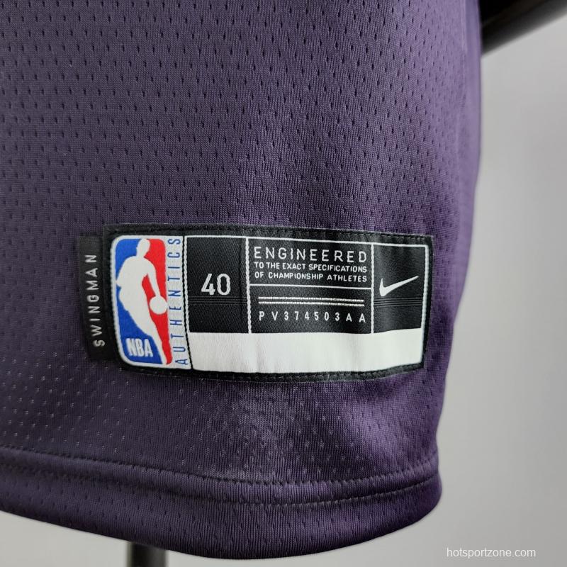 Minnesota Timberwolves EOWAROS#1 Black And Purple NBA Jersey