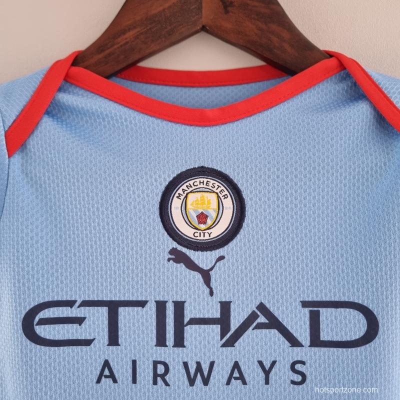 22/23 Manchester City Home Baby KM#0029 9-12 Soccer Jersey