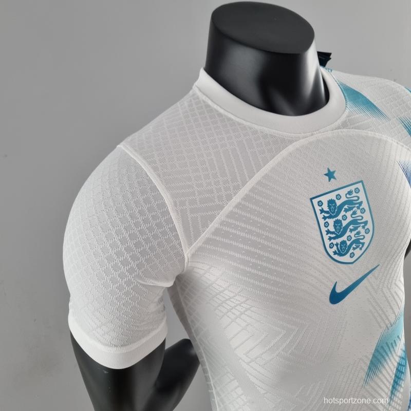 Player Version 2022 England Pre-match Kit White Blue