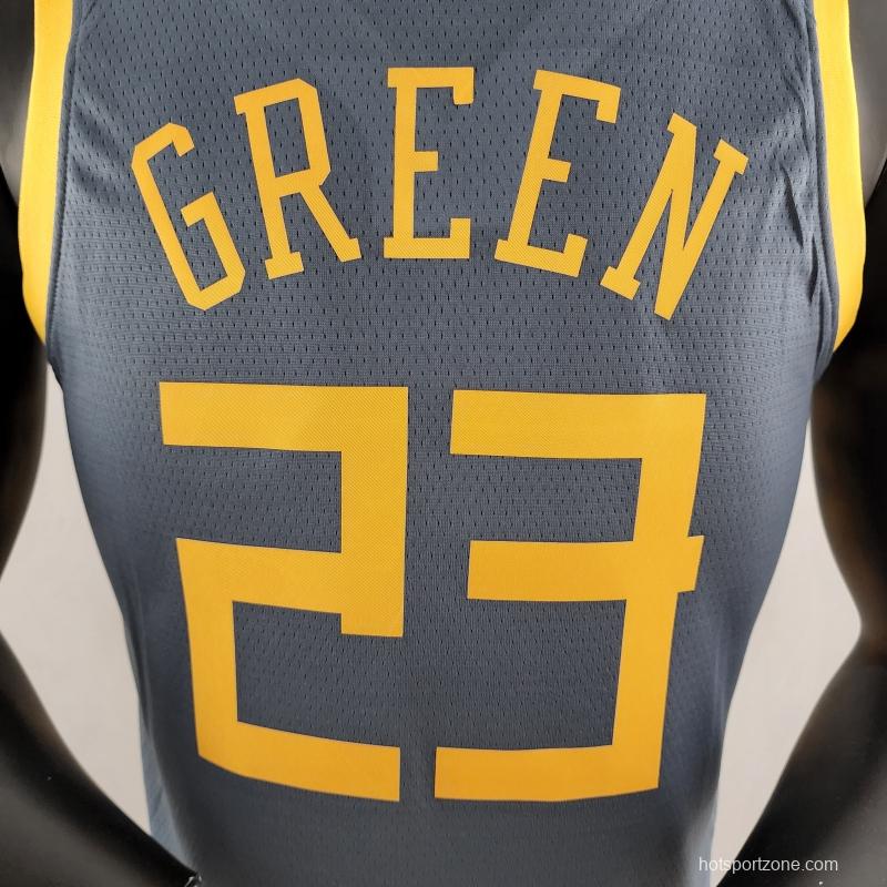 2018 GREEN #23 Golden State Warriors Grey NBA Jersey