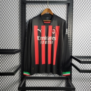 22/23 Long Sleeve AC Milan Home Soccer Jersey