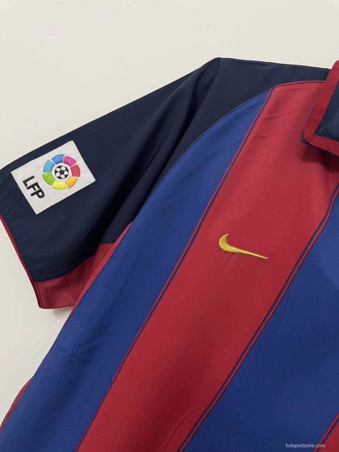 Retro 03/04 Barcelona Home Soccer Jersey