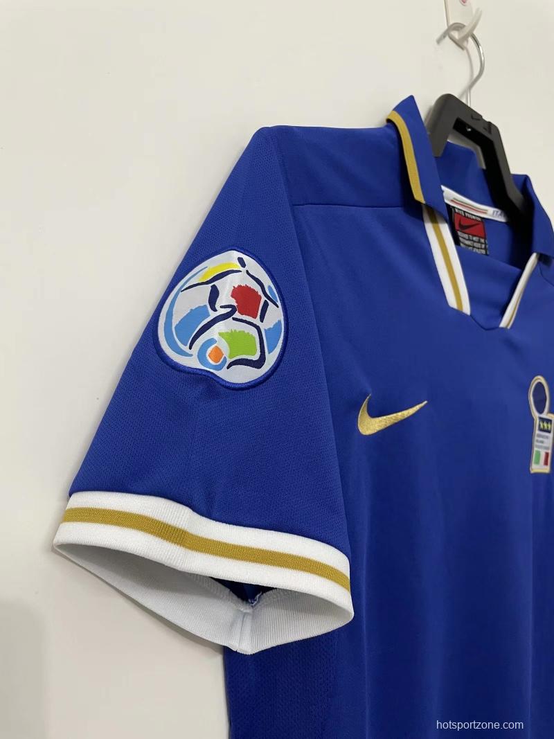 Retro 1996 Italy Home With 96 EURO Patch Soccer Jersey
