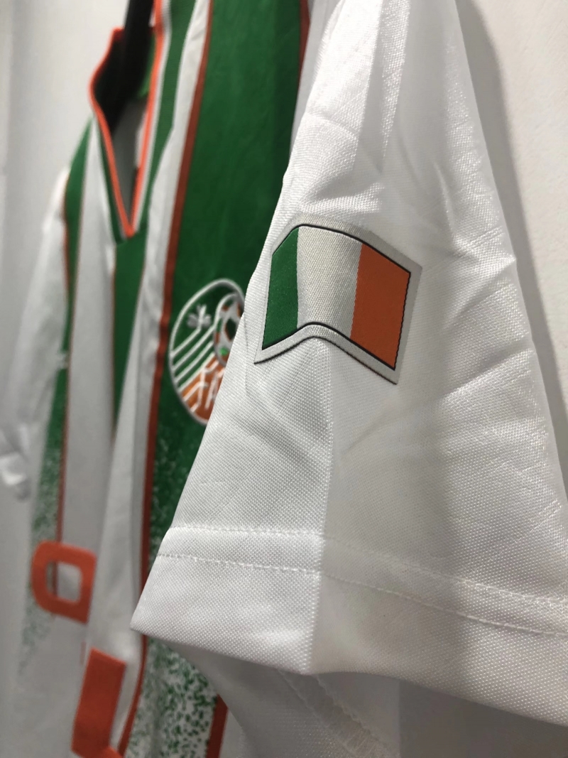 Retro 1994 Ireland Away White With OPEL Sponpsor Soccer Jersey