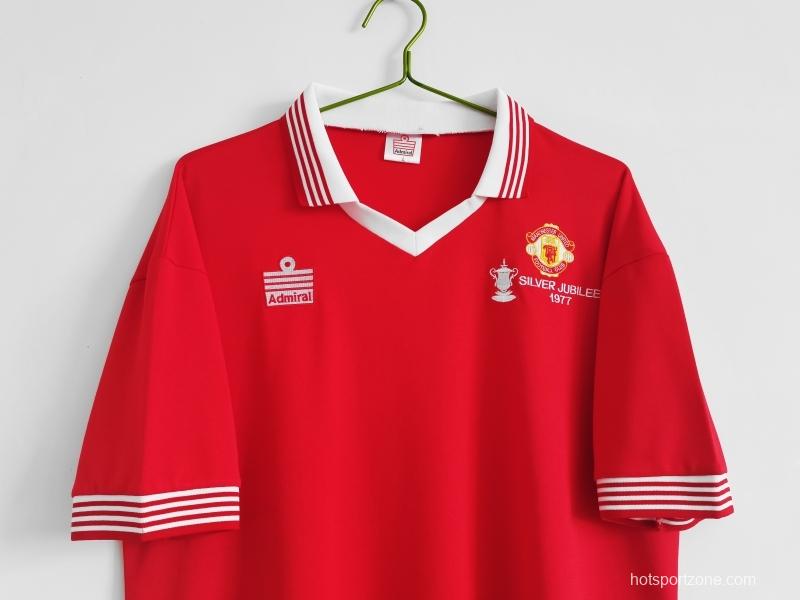 Retro 1977 Manchester United Home Soccer Jersey