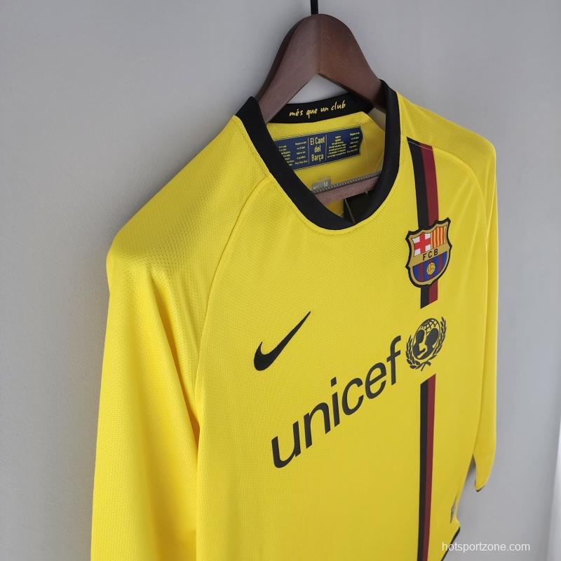 Retro 08/09 Long Sleeve Barcelona Away Soccer Jersey