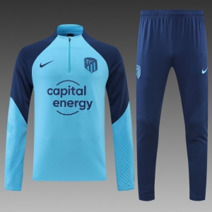 22/23 Atletico Madrid Blue Half Zipper Tracksuit