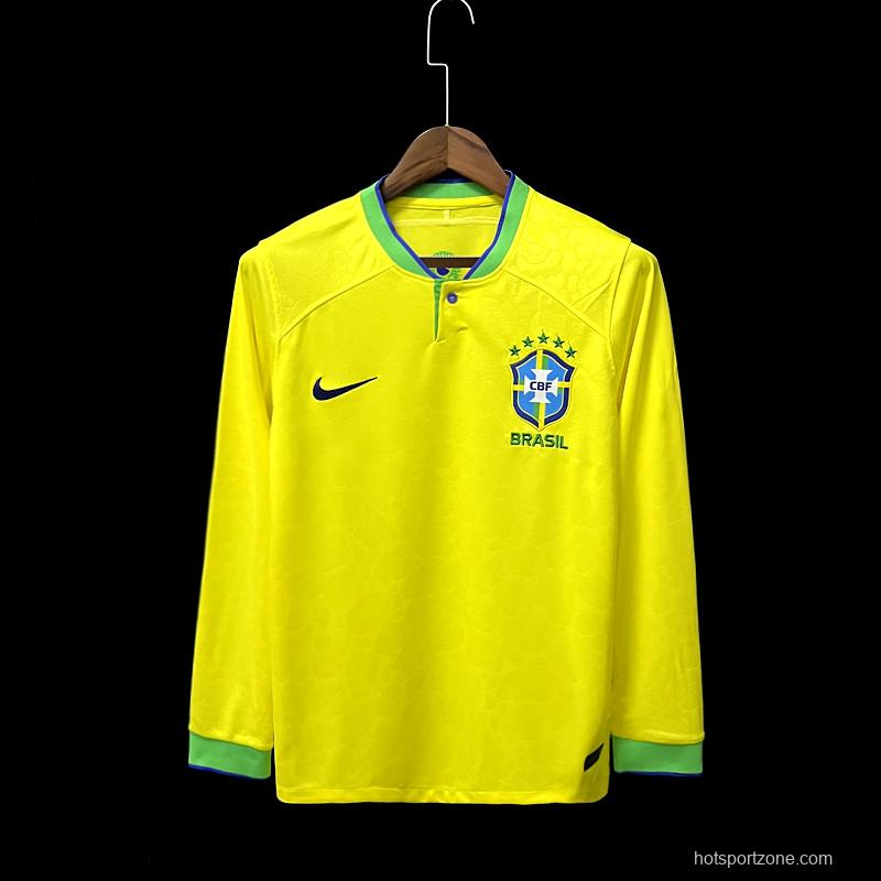 Long sleeve 2022 Brazil Home Jersey