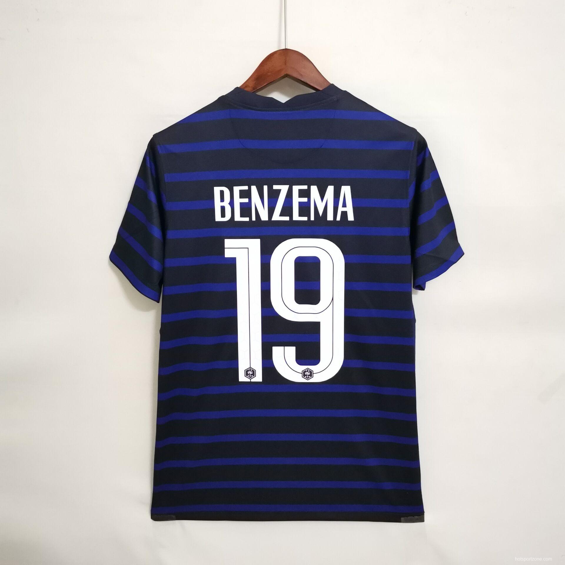 Retro 2020 France Benzema Jersey