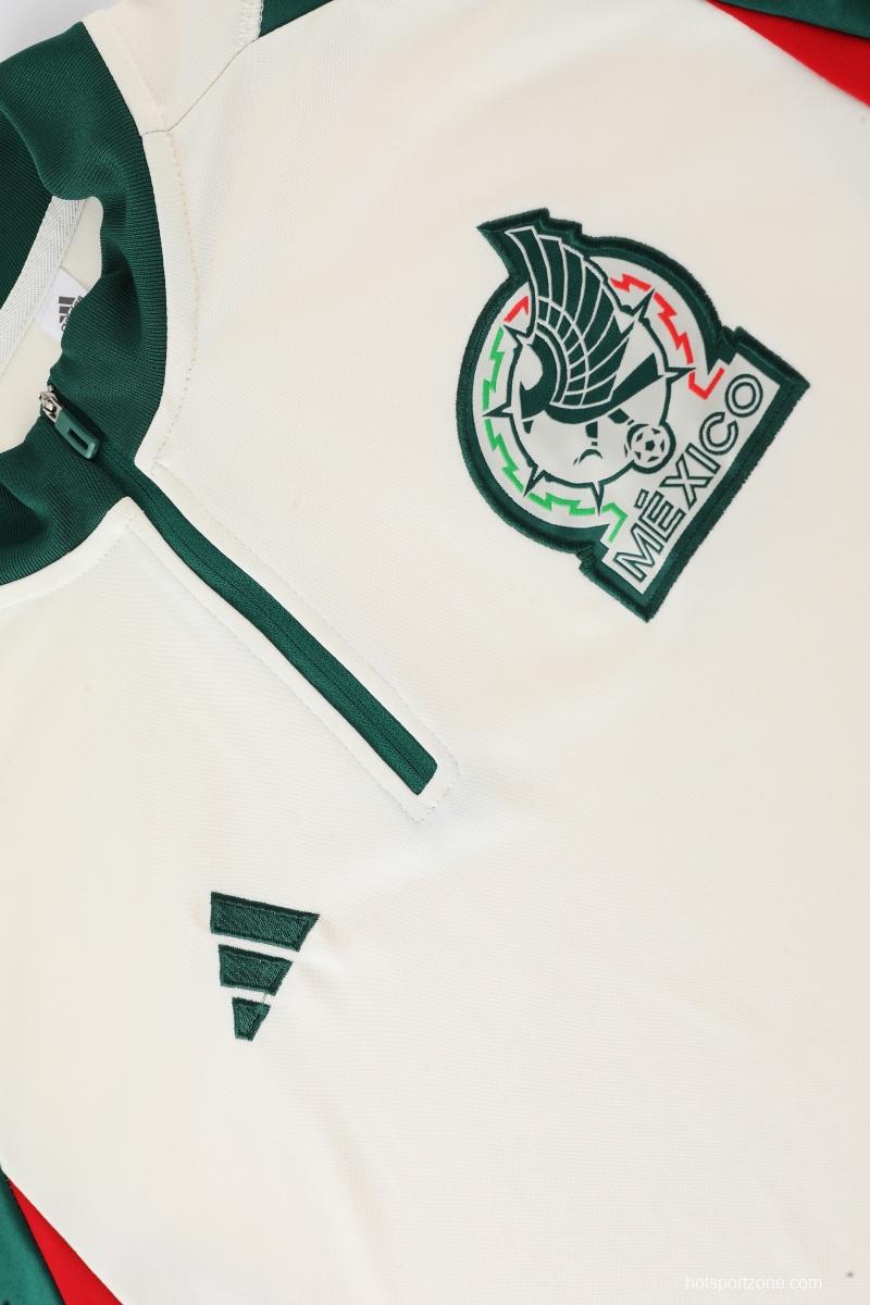 2022 Mexico White/Green Full Zipper Tracksuit