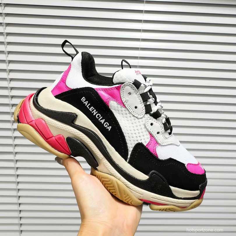 Men/Women Balenciaga Triple S  Sneaker Pink/Black/White