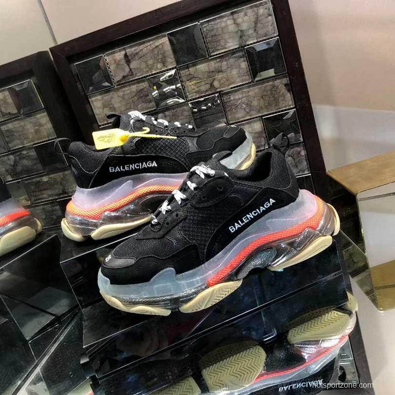 Men/Women Balenciaga Triple S MutiColor Clear Sole Black Sneaker Item 6380400