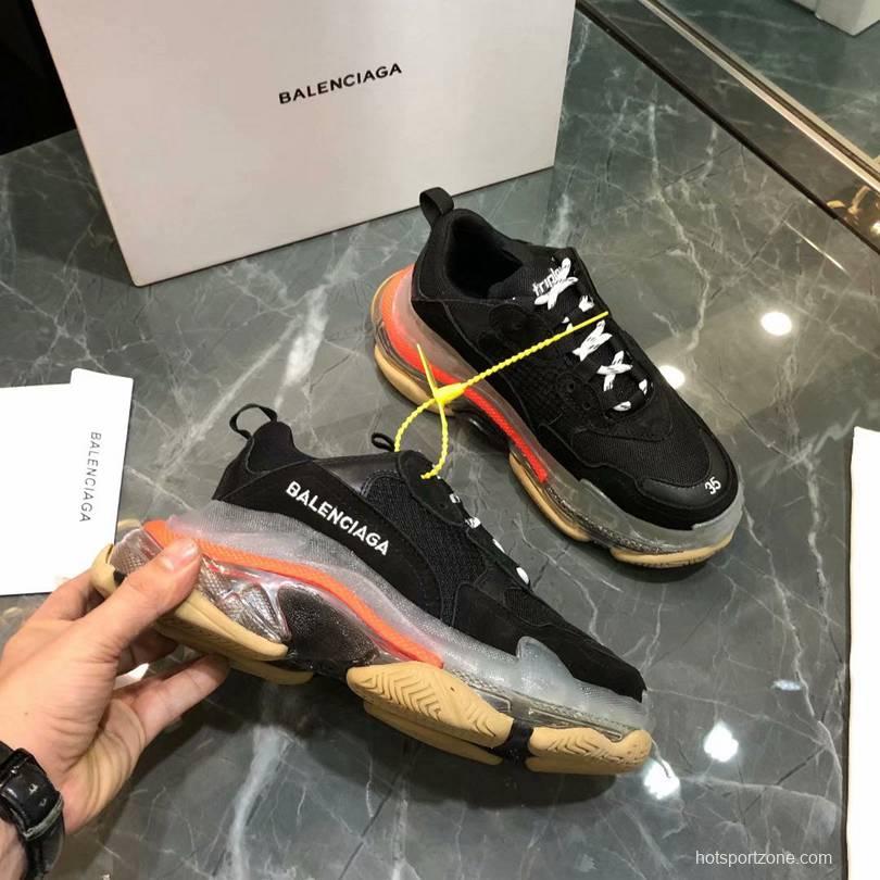 Men/Women Balenciaga Triple S MutiColor Clear Sole Black Sneaker Item 6380400