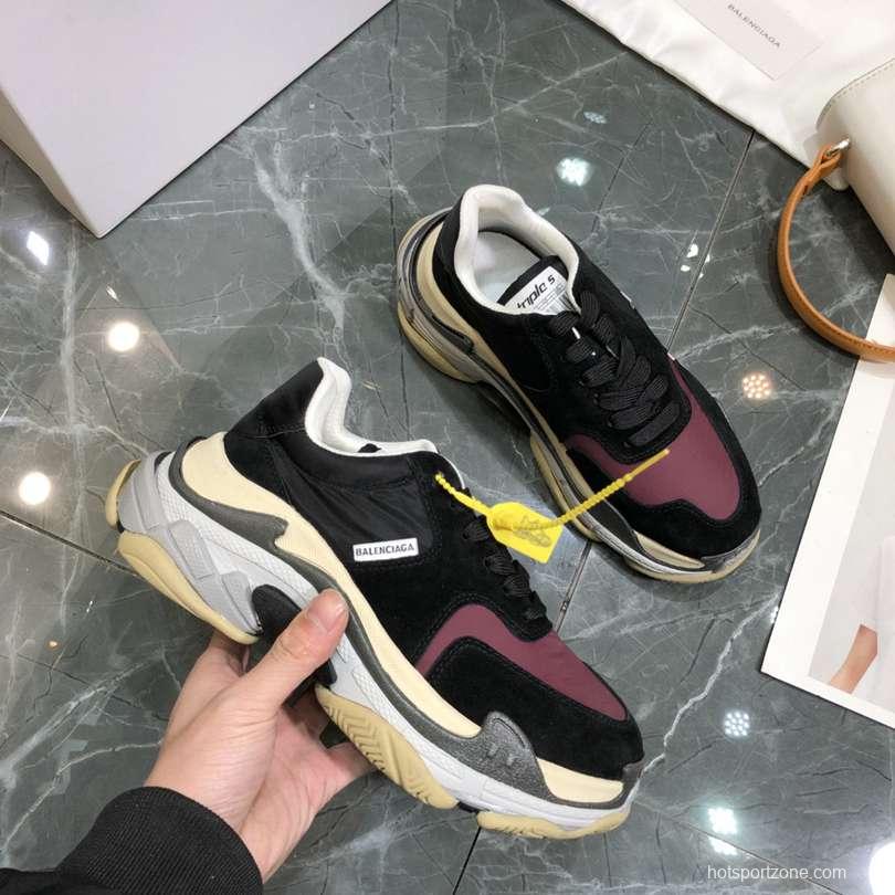 Men/Women Balenciaga Triple S Sneaker Black/Purple Item 6380340