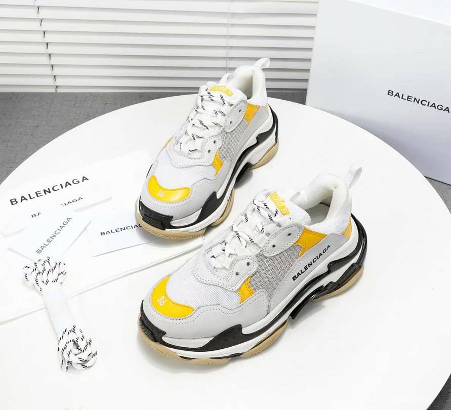 Men/Women Balenciaga Triple-S Sneaker Multi-Color Grey/Yellow Item 6380340