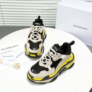 Men/Women Balenciaga Triple S  Sneaker Khaki/Black/Yellow