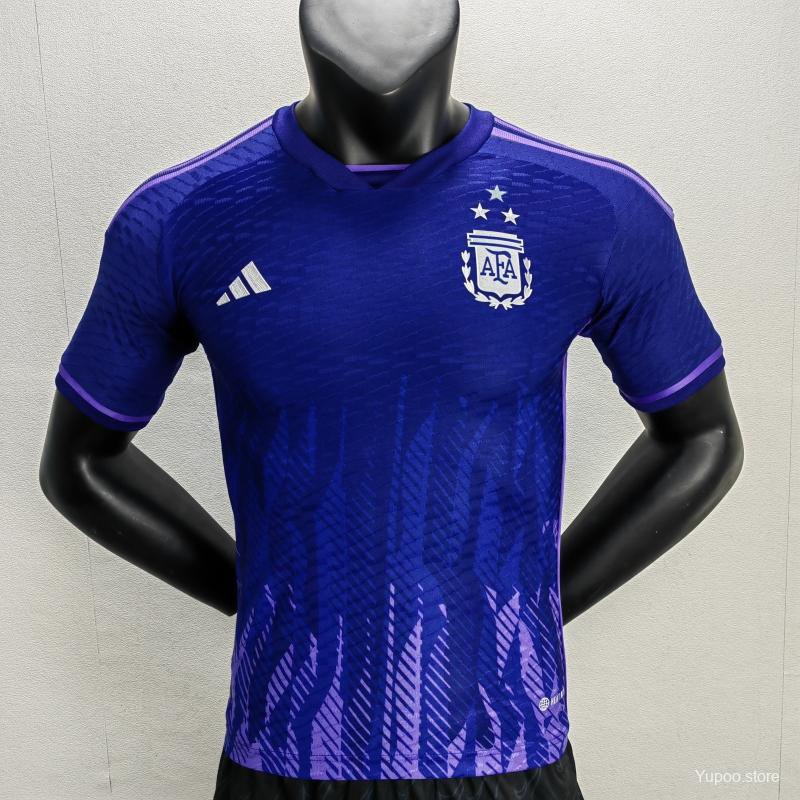 Player Version 3 Stars  Argentina Away Jersey