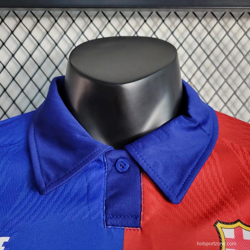 Player Version 23-24 Barcelona Red Blue Classic Jersey