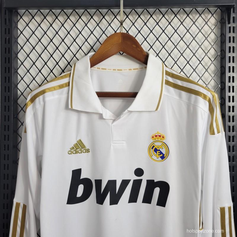 Retro Real Madrid 11/12 Long Sleeve Home Jersey