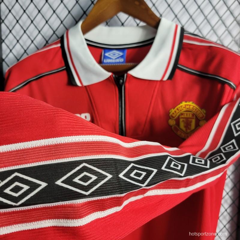 Retro Long Sleeve 98/99 Manchester United Home Jersey