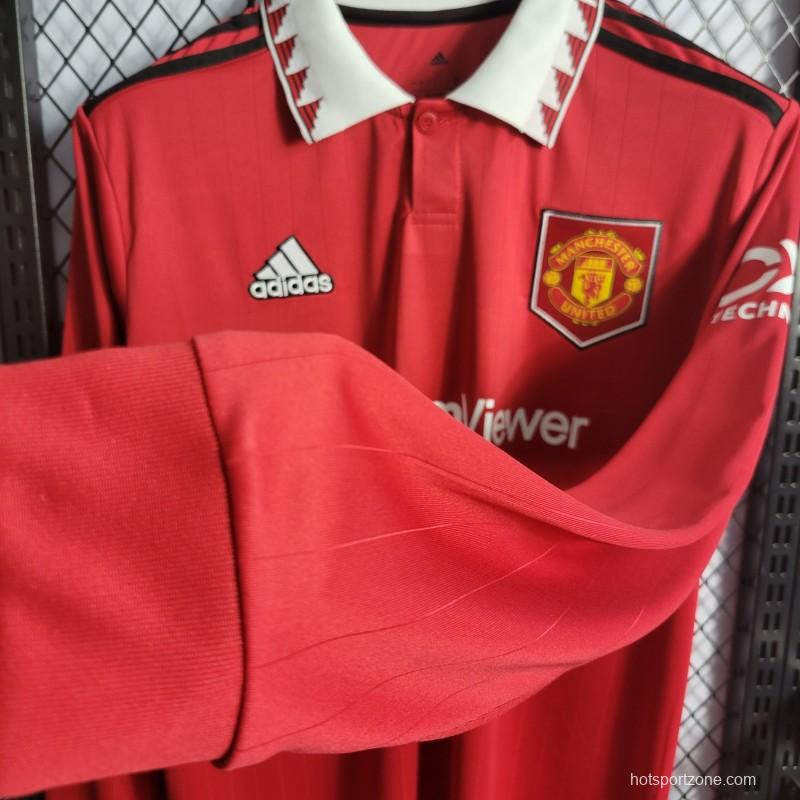 22/23 Long Sleeve Manchester United Home Jersey