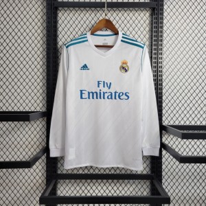 Retro Long Sleeve 17/18 Real Madrid Home Jersey