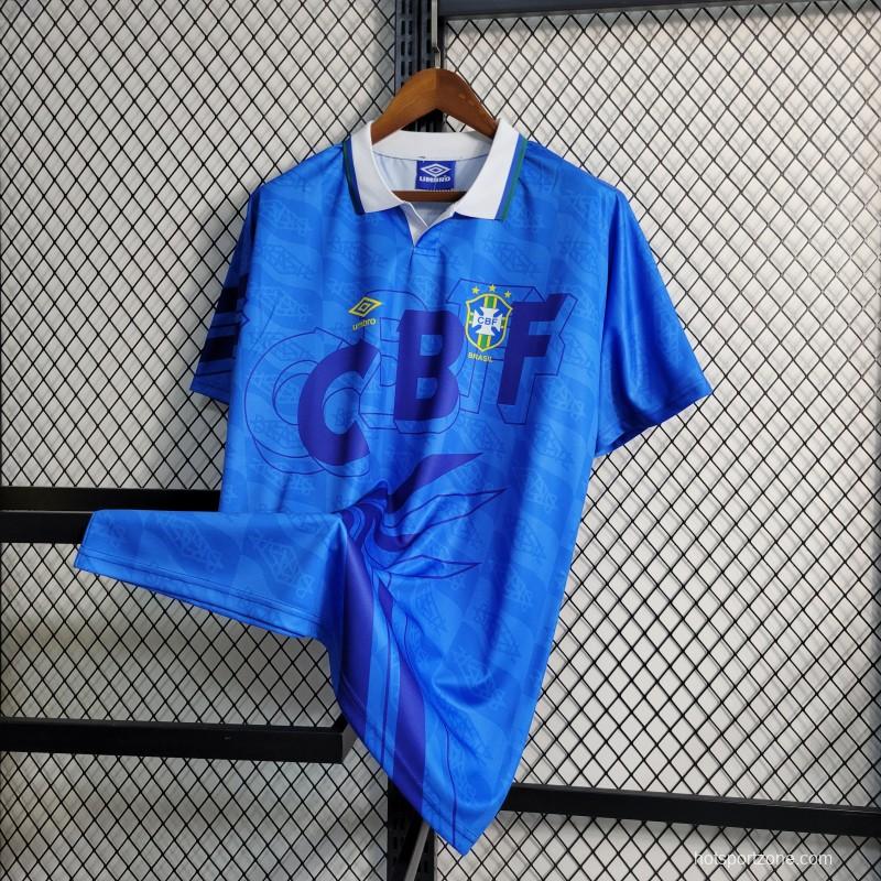 Retro 1992 Brazil Away Blue Jersey