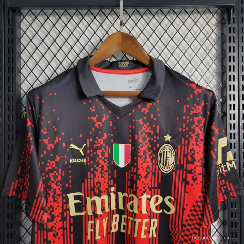 22/23 AC Milan Forth Black Red Jersey