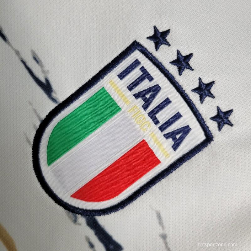 2023 Italy Long Sleeve Away White Jersey