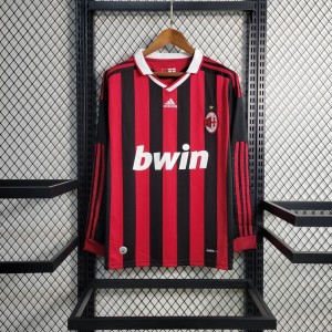 Retro Long Sleeve 2009-10 AC Milan Home Jersey