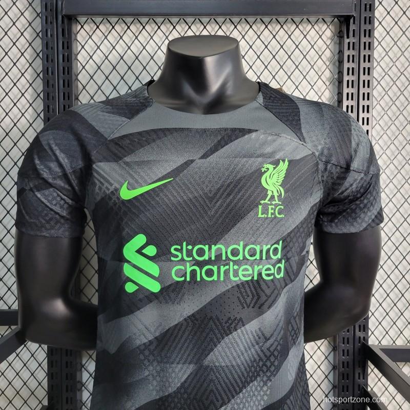 23-24 Player Liverpool Goalkeeper Black Jersey