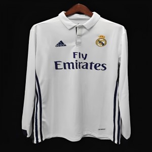 Retro 16/17 Real Madrid Home Long Sleeve Jersey