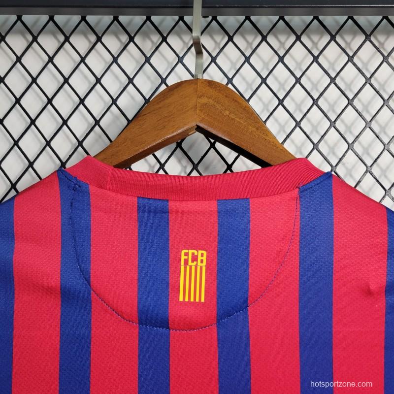 Retro Long Sleeve 11-12 Barcelona Home Soccer Jersey