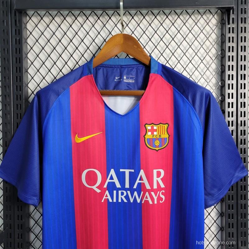 Retro 16-17 Barcelona Home Soccer Jersey