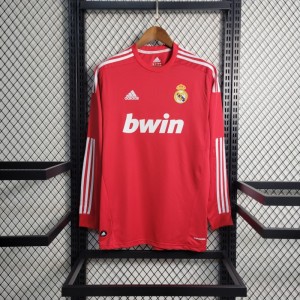 Retro Long Sleeve 11-12 Real Madrid Away Red Jersey