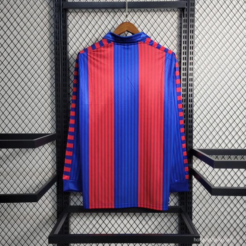 Retro 91/92 Barcelona Home Long Sleeve Jersey