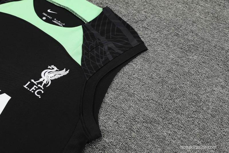 23-24 Liverpool Black Vest Jersey+Shorts