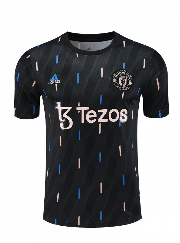 23-24 Manchester United Black Pattern Short Sleeve+Shorts