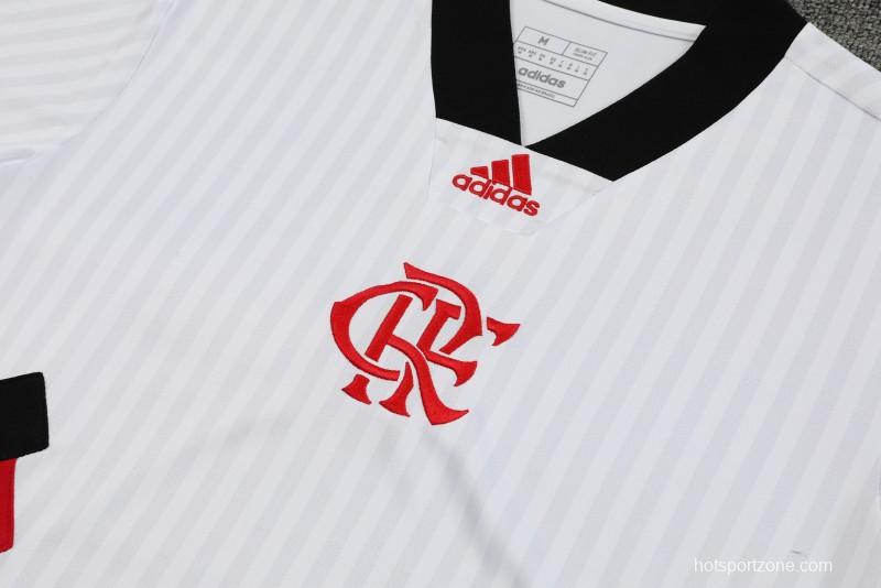 23-24 Flamengo White Remake Icon White Short Sleeve Jersey+Shorts