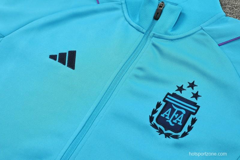 2023 Argentina Blue Full Zipper Jacket +Pants
