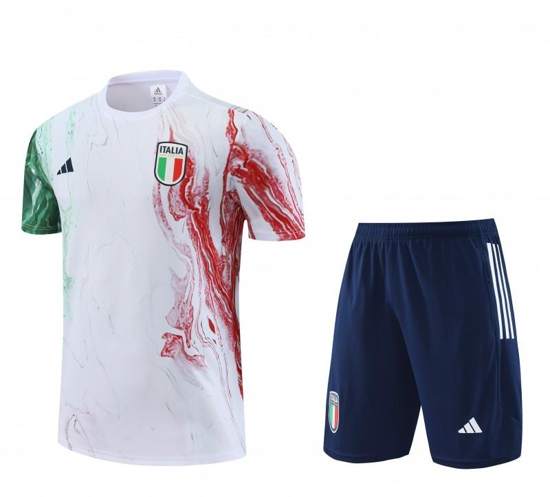 2023 Italy FIGC White Short Sleeve+Shorts