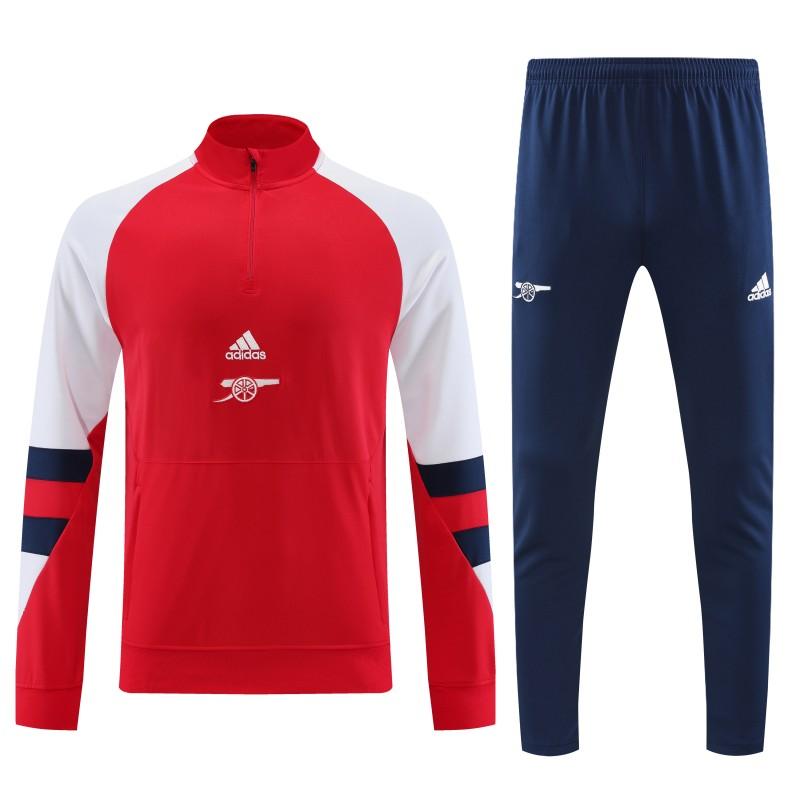 23/24 Arsenal Red/White Half Zipper Jacket+ Pants