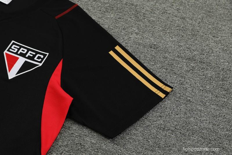 23/24 Sao Paulo Black Short Sleeve Jersey+Shorts