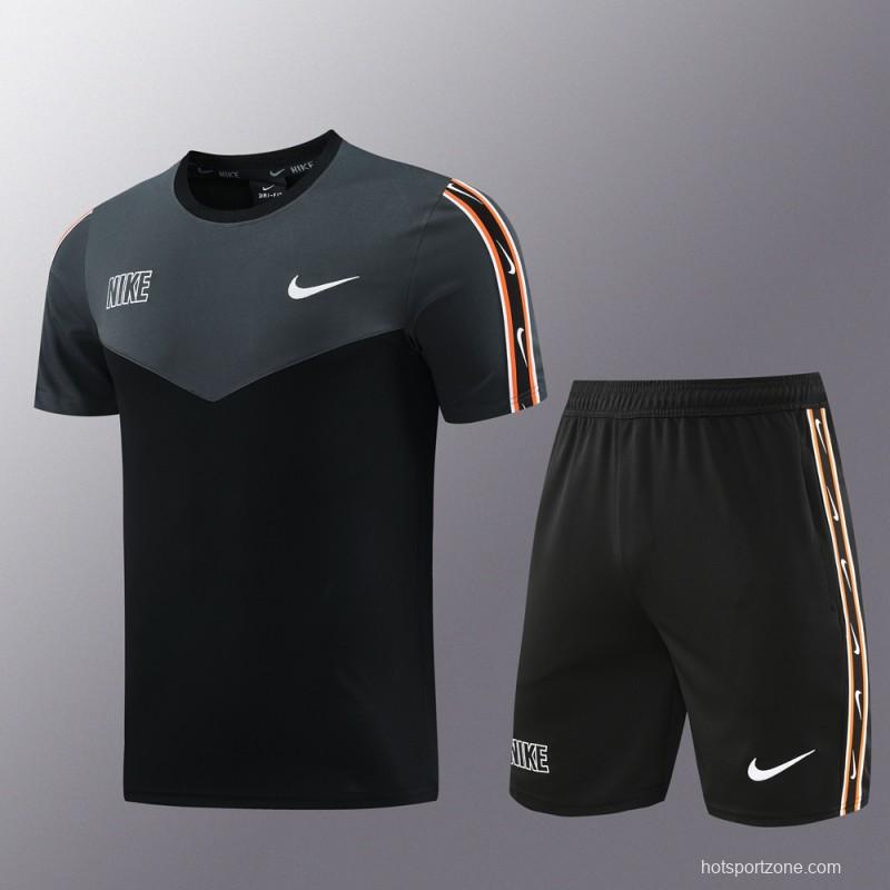 23/24 NIKE Black/Grey Short Sleeve Jersey+Pants