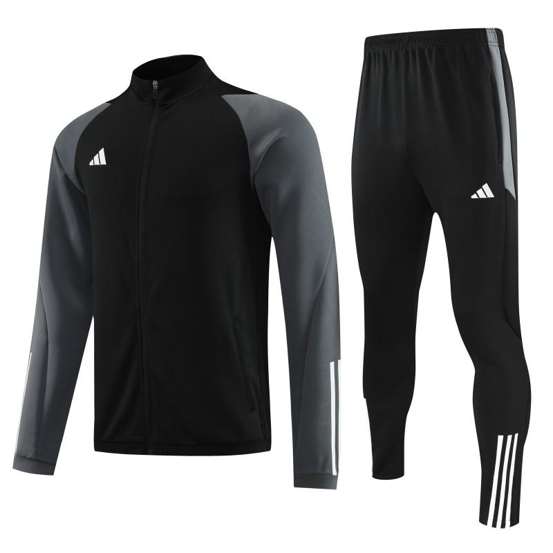 23/24 Adidas Black Grey Full Zipper Jacket+Pants