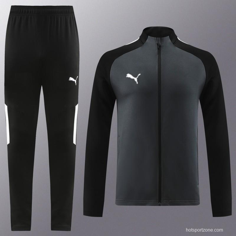 23/24 PUMA Black/Grey Full Zipper Hooide Jacket+Pants