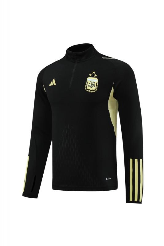 2023 Argentina Black Full Zipper Jacket+Pants