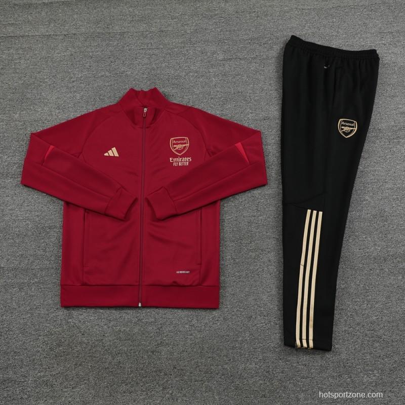 23/24 Arsenal Wine Full Zipper Jacket+Pants